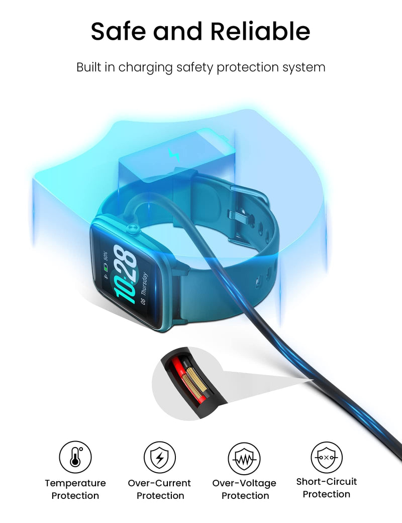 [Australia - AusPower] - Smart Watch Charger for Skg Letsfit Cubitt Yamay Willful Fitpolo Tozo Wyze Umidigi Blackview 3.3Ft USB Magnetic Charging Cable Cord for Umidigi Uwatch 3S 3 2 2S Urun Smartwatch 
