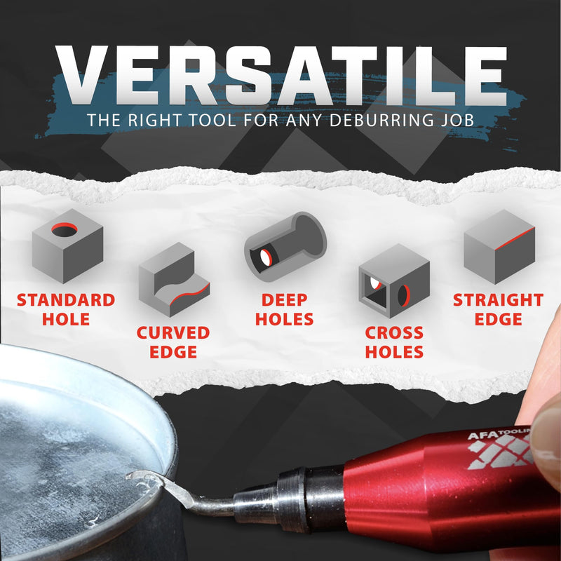 [Australia - AusPower] - AFA Tooling Deburring Tool Kit with 11 High Speed Steel BS1010 Blades | Precision Edge Burr Removal on Copper, Iron, Brass, and PVC Plumbing Pipes, 3D Printing Plastics, Resin Art, and Metal Work 11 Blades (BS1010) 
