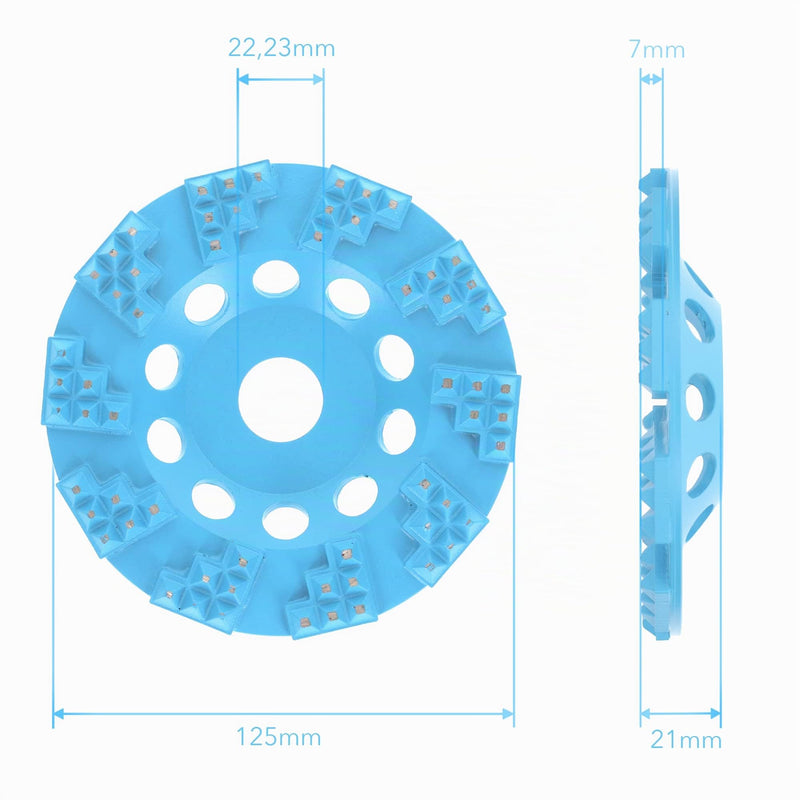 Prodiamant Professional Diamond Cup Wheel 125 mm x 22.23 mm | Aggressive grinder for epoxy seals and coatings, high material removal Ø125mm