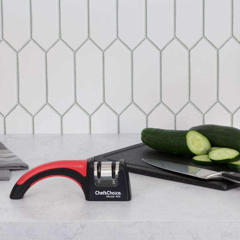 [Australia - AusPower] - Chef'sChoice 463 Pronto Hone for 15-Degree Serrated and Straight Knives Diamond Abrasives Fast Sharpening, 2-Stage, Black 