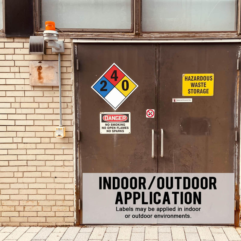 NFPA 704 2-4-0-0 Hazard Diamond Label Decal, 12 Inch Vinyl Sticker for Hazmat Storage and Emergency Response, 2 Pack