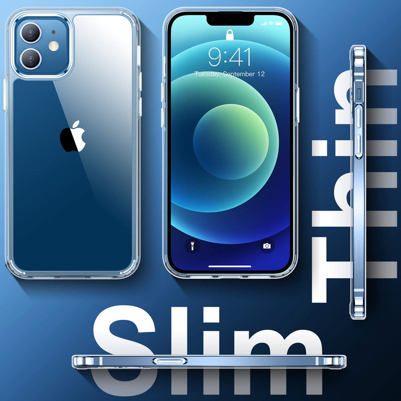 [Australia - AusPower] - Temdan for iPhone 12 Case & iPhone 12 Pro Case, [Not Yellowing] [Ultra Slim] Lightweight Thin Shockproof Phone Case for iPhone 12 Case & iPhone 12 Pro Case-Clear Crystal Clear iPhone 12/12 Pro 