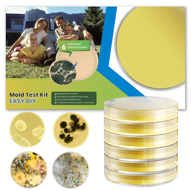 [Australia - AusPower] - Mold Test Kit for Home - 6 Detection Tests,DIY Test Kit for Indoor Air and Household Surface Detection, Includes Detailed Mold Identification Guide and Free Lab Analysis 