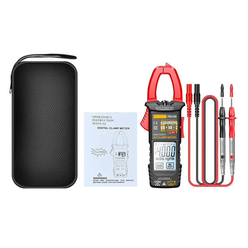[Australia - AusPower] - PN109 Ohmmeter Voltmeter Tester with Backlit 4000 Count Multimeter Battery Operated(NOT Include) Red 