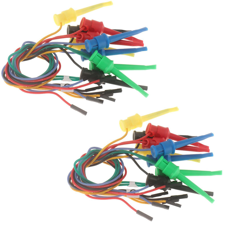 [Australia - AusPower] - 20PCS Test Hook Clip to Breadboard Female Jumper Wire 22AWG Flexible Test Lead for Multimeter Electrical Test 28.5cm 