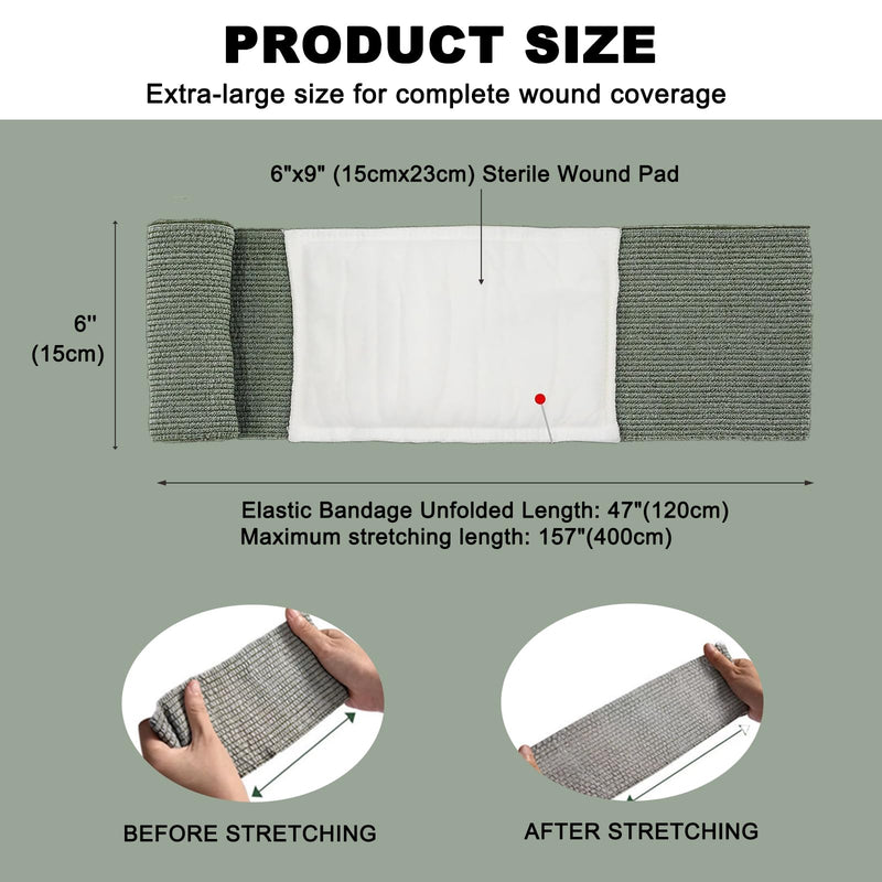 [Australia - AusPower] - Israeli Emergency Bandage, 6" 4Pack Compression Bandage, Trauma Wound Dressing, Sterile Vacuum Sealed Packaging for Bleeding Control, Medical Trauma Kit, Combat Tactical First Aid IFAK Supplies 4Pcs 