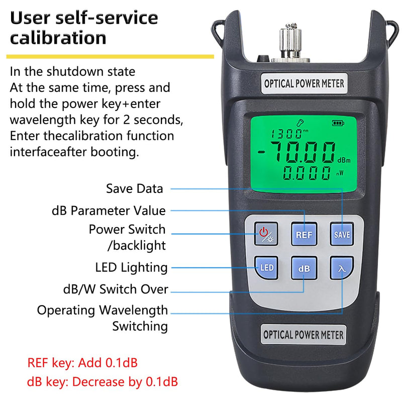 [Australia - AusPower] - Qilnyeh FTTH Fiber Optic Tool Kit VFL Fiber Optic Power Meter 70~+10dBm 50MW Fiber Optic Visual Fault Locator VFL Fiber Test Pen 