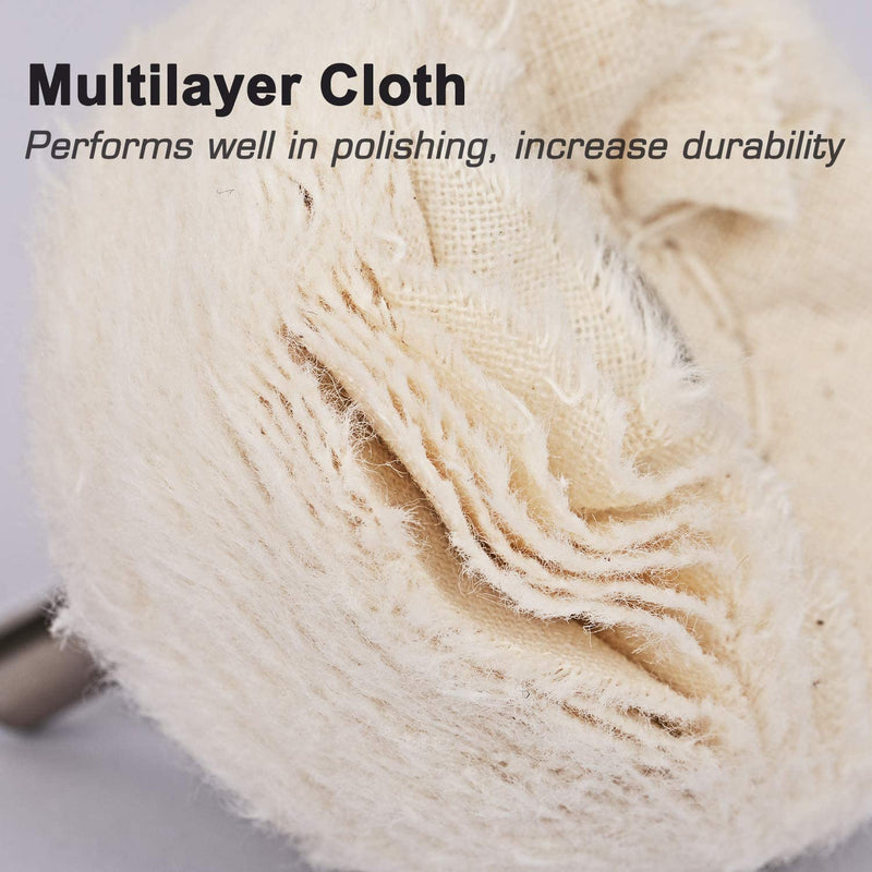 [Australia - AusPower] - 11 Pcs Buffing Wheel Set for Drill, Polishing Tool Kit, 1/4” Hex Shaft Cotton Grinding Head for Rotary Tools 11 