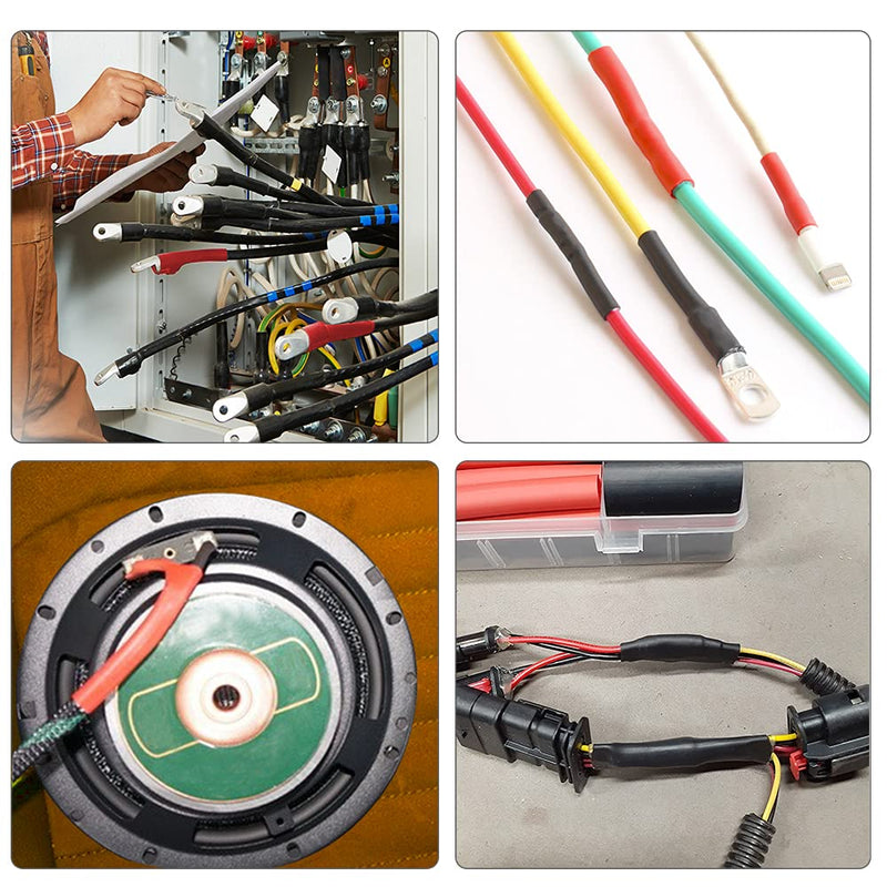 [Australia - AusPower] - ELECFUN Waterproof Heat Shrink Tubing Kit 365 pcs, 3:1 Dual Wall Tube - Adhesive Lined Heatshrink for Wires - Marine Grade and Industrial Shrinkable Wiring Wrap Fully Insulation Black/Red, 7 Sizes 3:1 Ratio Tube Adhesive Lined 365PCS-black/red 