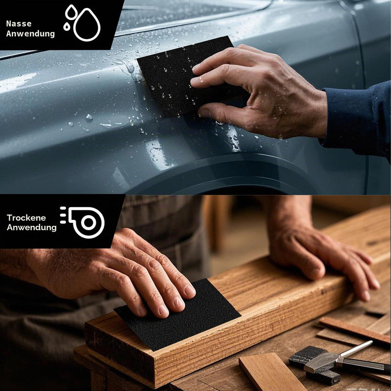Stebruam 18-Piece Sandpaper Set Dry Wet Sandpaper 120-2000 Grit | 230 x 280 mm wet sandpaper, fine sandpaper for car, wooden furniture, metal and furniture Mix grit, 18 pieces