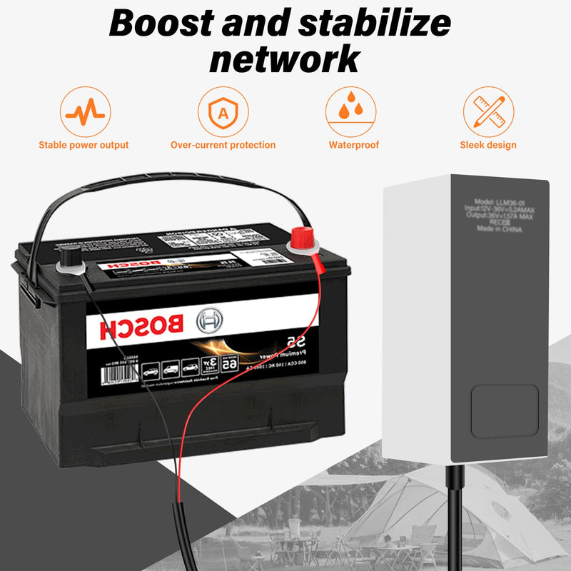 [Australia - AusPower] - Starlink Mini Battery Power Adapter, 12-36V Input to Stable 36V/1.67A Output with 10FT DC Cable - DC Car Battery Converter Adapter for Starlink Mini, Expansion Support up to 200FT 
