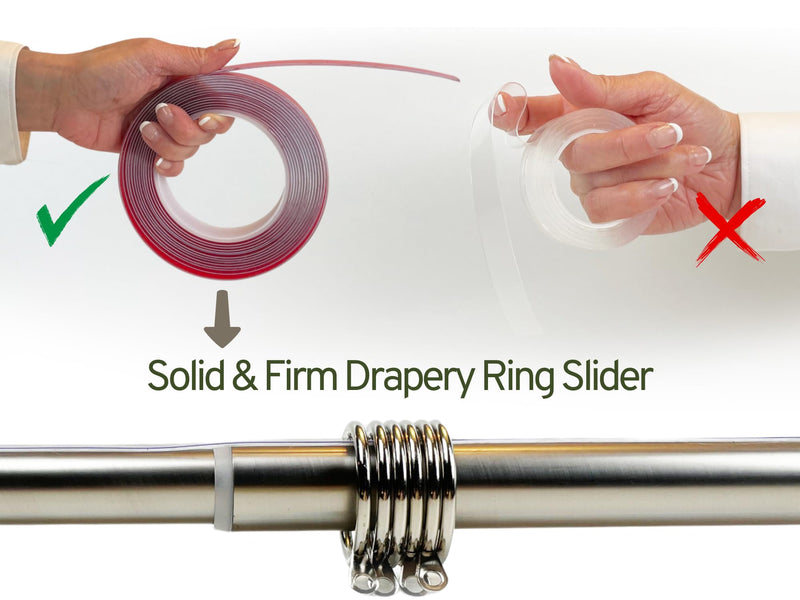 26 ft Clear Drapery Ring Slider Effortlessly Prevents Shower and Curtain Rings from Snagging, Ensuring a Smooth, Silent Slide. Curtain Rod Slider- Curtain Ring Slide (26 feet) 26 feet