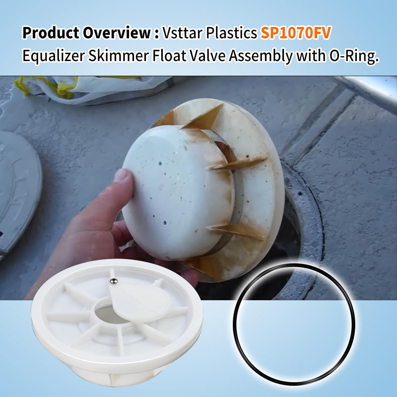 SP1070FV Plastic Equalizer Skimmer Float Valve Assembly with O-Ring, Perfectly Compatible with Hayward Skim Master; Part# SP1070FV