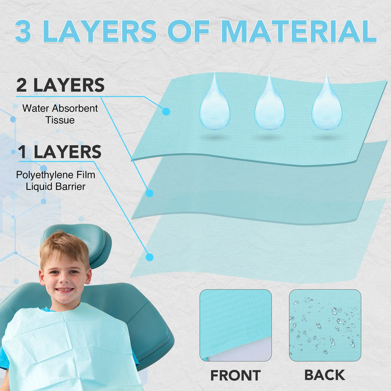 [Australia - AusPower] - 80 Pack Papers Bibs/Towels ?Dental Consumables Papers?13" x 18" 3-Ply Waterproof Tattoo Bib Sheet for Nail Salon?Tattoo Shop (Blue) Blue 80 