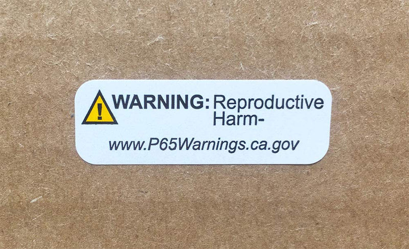California Proposition 65 Warning Labels Reproductive Harm Short Form .5 x 1.5 Inch 500 Adhesive Stickers
