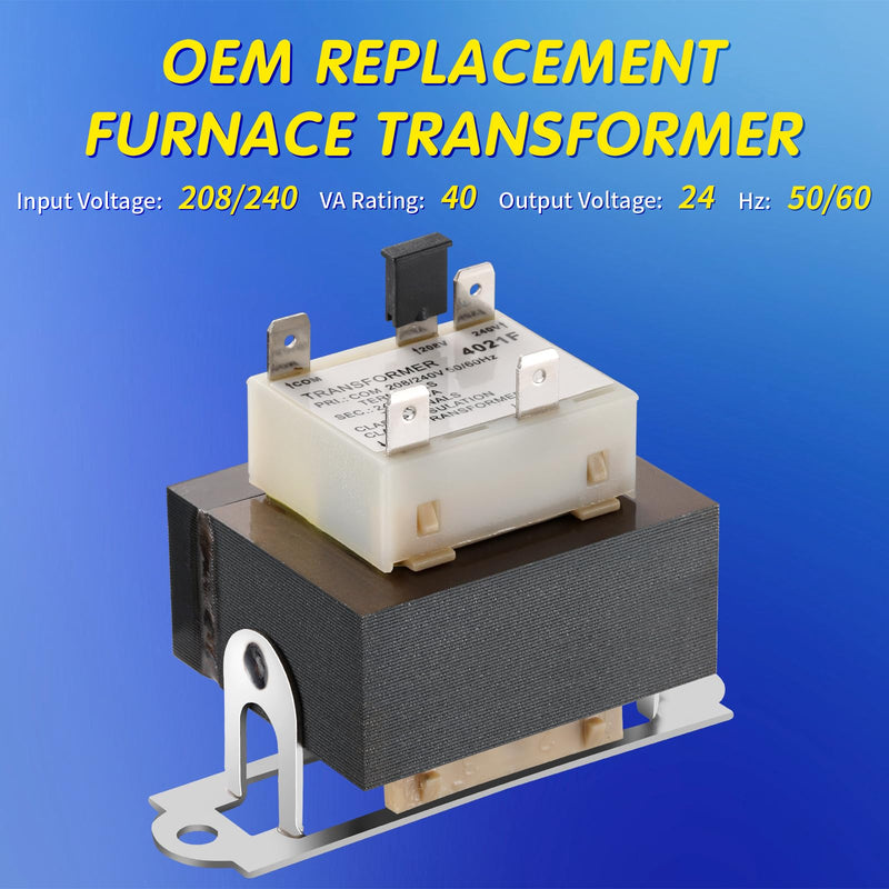 [Australia - AusPower] - Biueus 24V Furnace Transformer, 240V to 24V, 50/60Hz 40VA, Replacement for HVAC Equipment and Gas Furnaces 