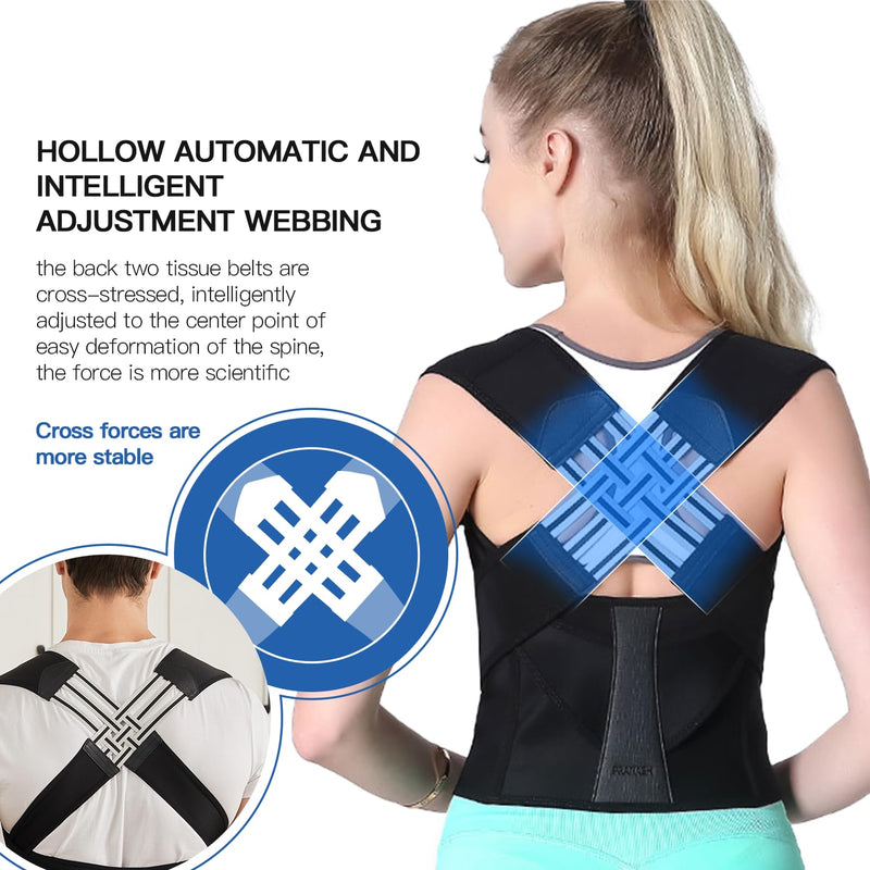 [Australia - AusPower] - Posture Corrector for Women and Men,Adjustable Shoulder Straightener,Back Support Brace,Upper Spine scoliosis, hunchback Large 