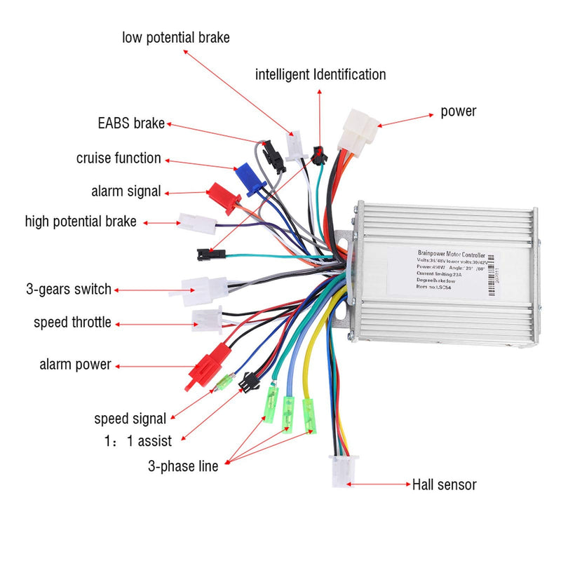 [Australia - AusPower] - 450w Dc Brushless Motor Speed Controller Replacement, Brushless Motor Controller Motor Brushless Controller Box Accessory Part for Electric Bicycle Scooter E Bike(36v/48v 450w) 