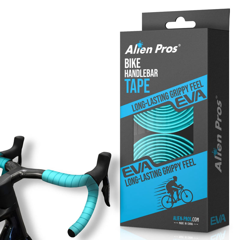 ALIEN PROS Bike Handlebar Tape EVA (Set of 2) Bianchi Green - Enhance Your Bike Grip with These Bicycle Handle bar Tape - Wrap Your Bike for an Awesome Comfortable Ride (Set of 2, Green) Bianchi Green - Set of 2