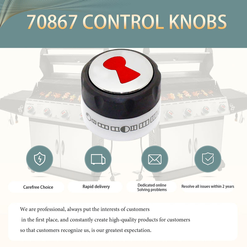 [Australia - AusPower] - Upgraded 70867 Control Knobs（OEM） Compatible with Weber Lighted Knob Summit Burner Knobs 2-3/8 Diameter Summit 400/600(2007-2011) for Summit S-670 E-670 E-470 S-470 2-Year QA 70867 Knobs 