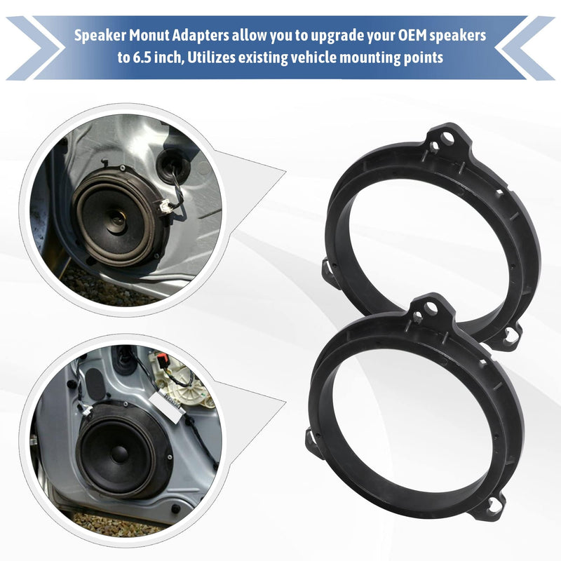 [Australia - AusPower] - RED WOLF Aftermarket 6.5 inch Speaker Adapter Spacers Ring Bracket Mounting+Speaker Wire Harness Replacement for Nissan Murano Sentra 2000-2019, Titan 2004-2019, Kia K2 2011+ 
