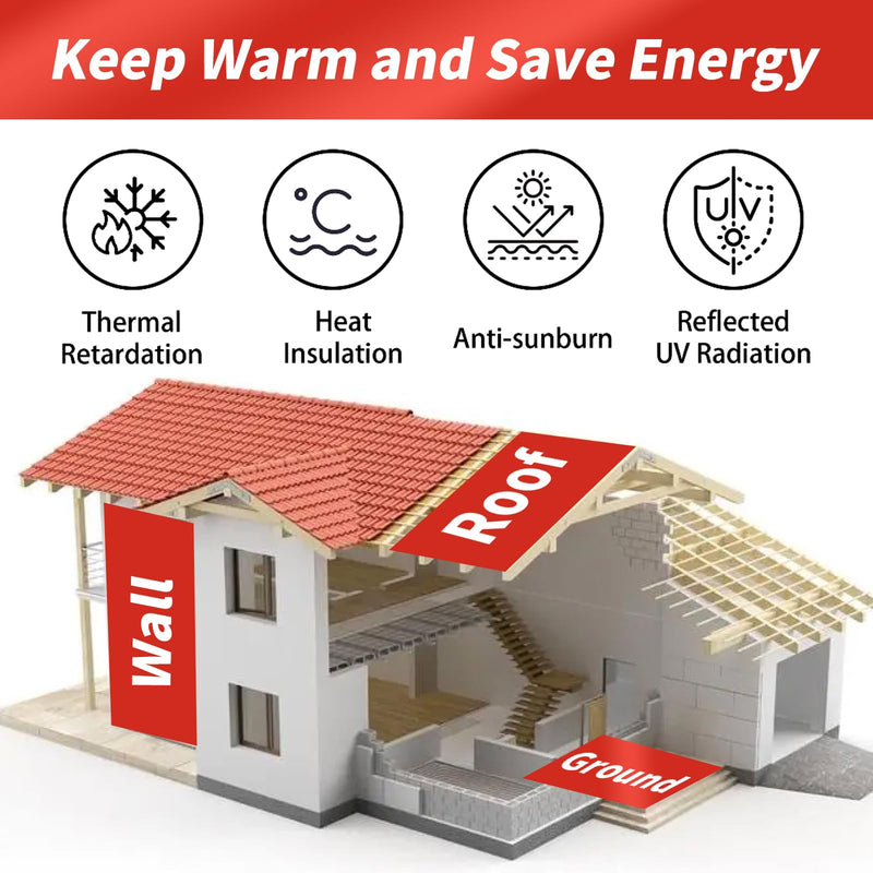 Aiglille Reflective Insulation Foam, 59 in W x 10 ft L Double Bubble Weatherproofing Reflectix Foil Insulated for RV, Window Insulation for Summer Heat 59 In x 10ft