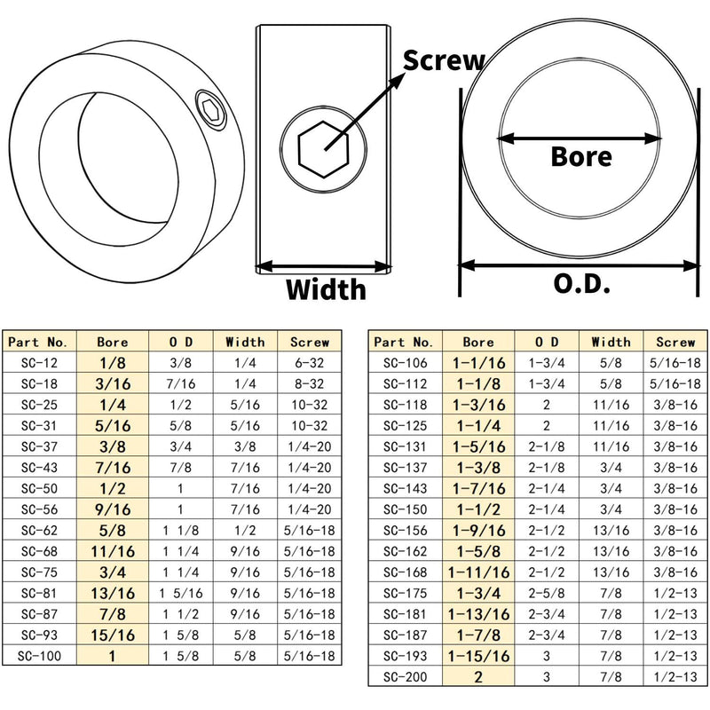 [Australia - AusPower] - 4Pcs Stainless Steel Shaft Collars Bore 3/8 inch Out Diameter 3/4" with Screw Fixed 3/8" 304 Stainless Steel 
