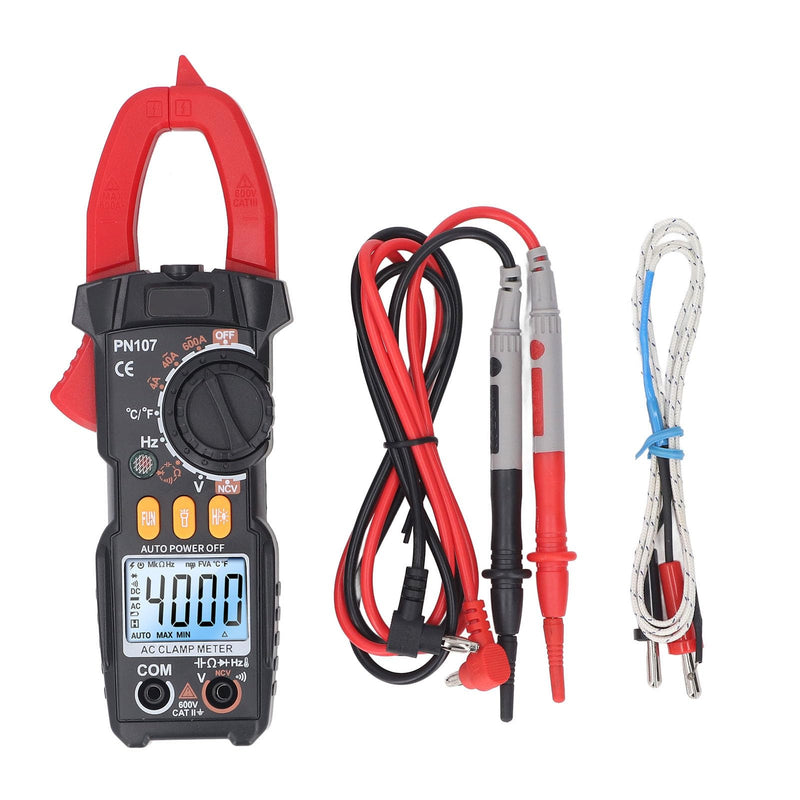 [Australia - AusPower] - Digital Clamp Meter Multimeter, 6000 Counts Voltage Tester Auto Ranging Measures, AC DC Current Voltage Temperature, NCV Frequency Diode Capacitance Electrical Tester 