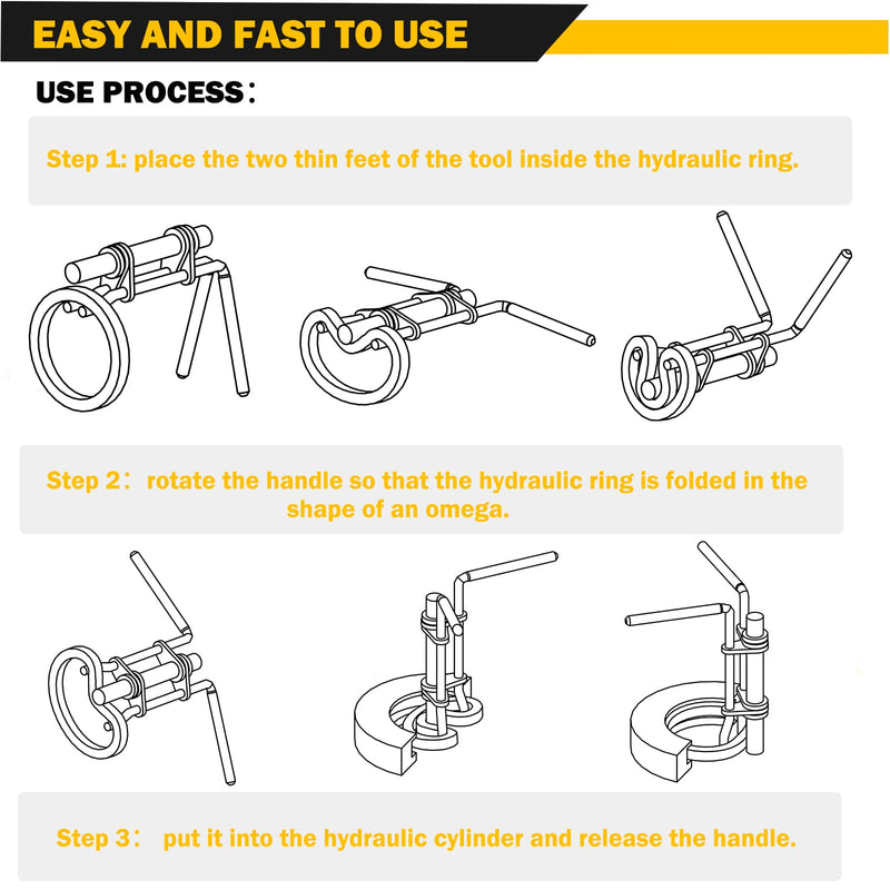 [Australia - AusPower] - 3 Pcs/Set Hydraulic Cylinder Piston Repair Seal Kit,Hydraulic Seal Installation Tools, U-Cup Rod Seal Installation Tool Kits Upgraded Seal Twistor Install Tool Set Universal J05321 