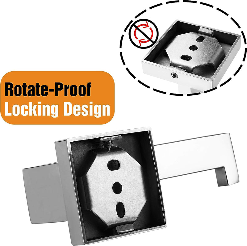 HITSLAM Chrome Toilet Paper Holder Premium 304 Stainless Steel Square Toilet Roll Holder for Bathroom Rustproof Wall-Mounted 2 Pack Chrome-2pack Standard