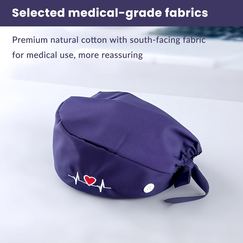 [Australia - AusPower] - Surgical Hood Fabric for Men and Women, Universal Size, Breathable and Quick Drying, Protective Cover for Doctors, Nurses, Surgical Staff and Laboratory, Surgical Caps, Fabric with Adjustable Strap 