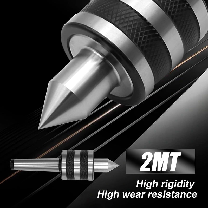 [Australia - AusPower] - MT2 Live Center, 60 Degree Morse Taper 2MT, 5000 Max RPM, Precision Lathe Medium Duty Live Tailstock Center for Triple Bearing Lathe Medium Duty CNC Work 