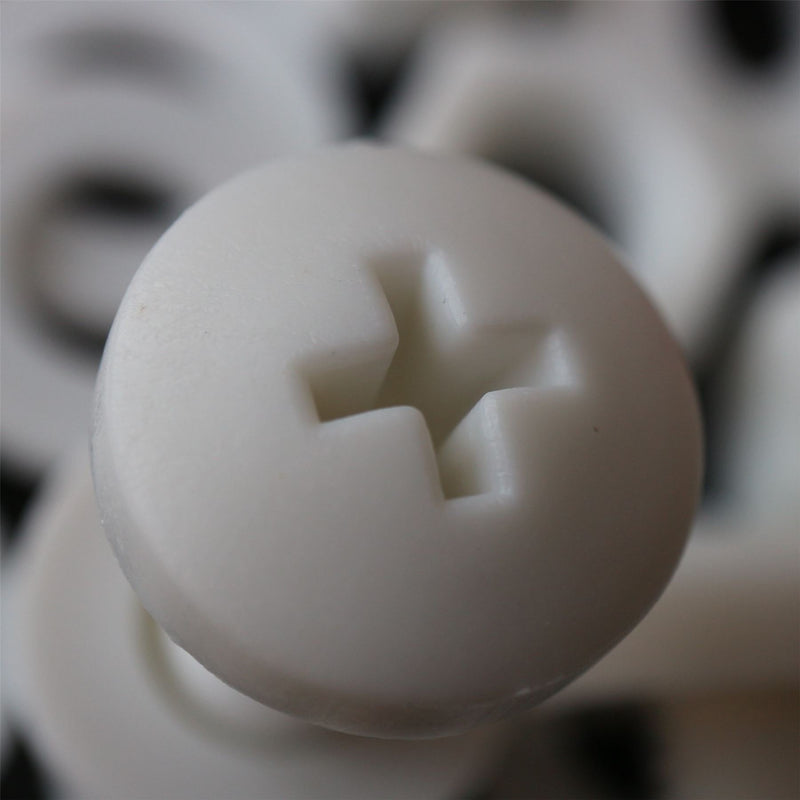 [Australia - AusPower] - 20 x White Pan Head Screws Polypropylene (PP) Plastic Nuts and Bolts, M8 x 20mm, Washers, (5/16 x 25/32 in) 