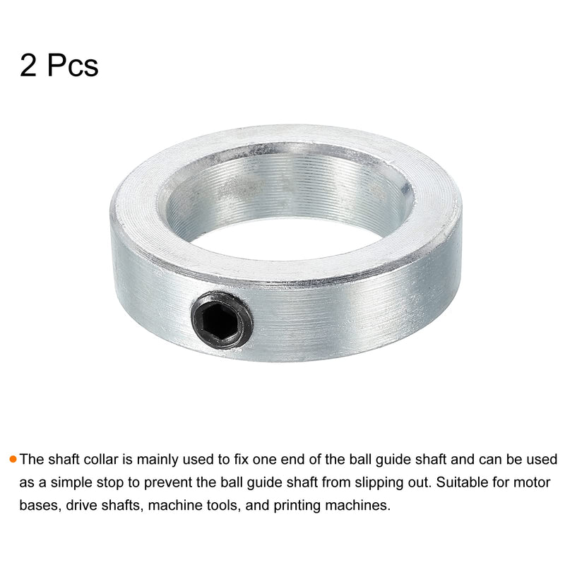 [Australia - AusPower] - MECCANIXITY Shaft Collar 1-1/8" Bore Zinc Plated Carbon Steel Set Screw Style Clamping Collars Silver Tone 2 Pack 1-1/8" 