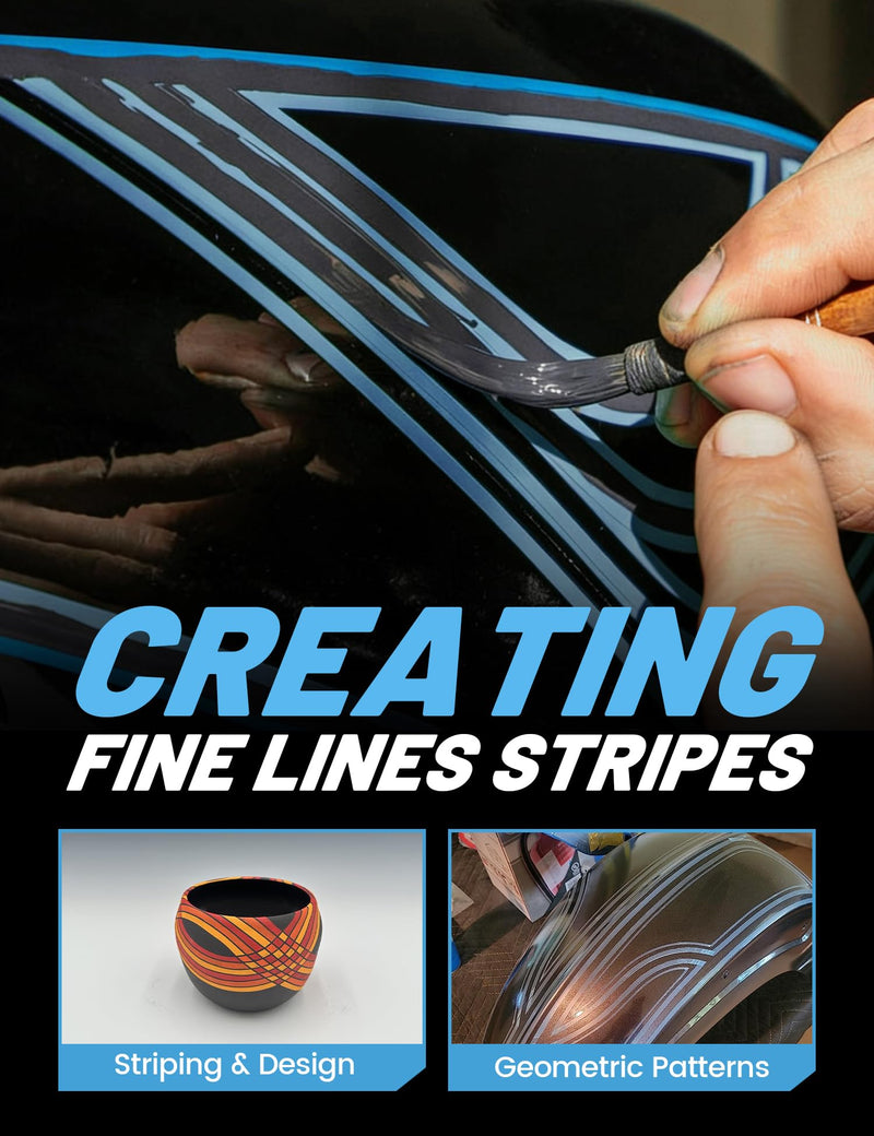 RED WOLF PVC Fine Line Pinstriping Tape 3/4" x 36yd 3 Rolls, Automotive Car Paint Masking Tape for Sharp Graphic Design Curves Conformable Stretch Fineline Pinstripe Tape for Motorcycle DIY Paint Art 3/4 inch - 3 roll