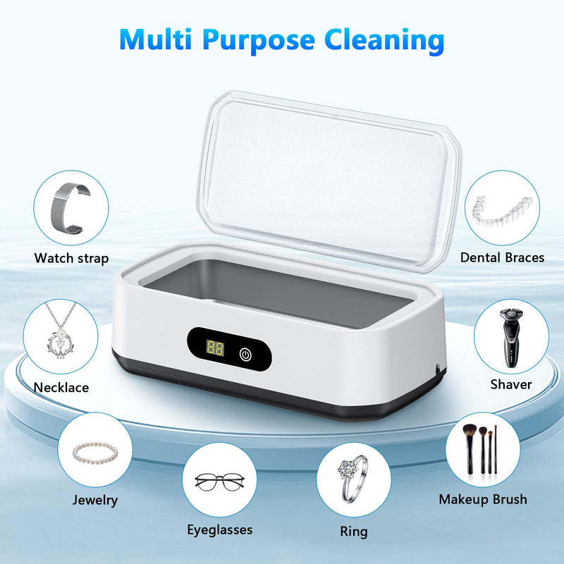 PKBD 2026 Upgrade Large Capacity Ultrasonic Cleaner, 50kHz Ultrasonic Cleaner Machine with 5 Modes Timer for Glasses Jewelry Dentures-304 Stainless Steel Tank, White & Black White&Black