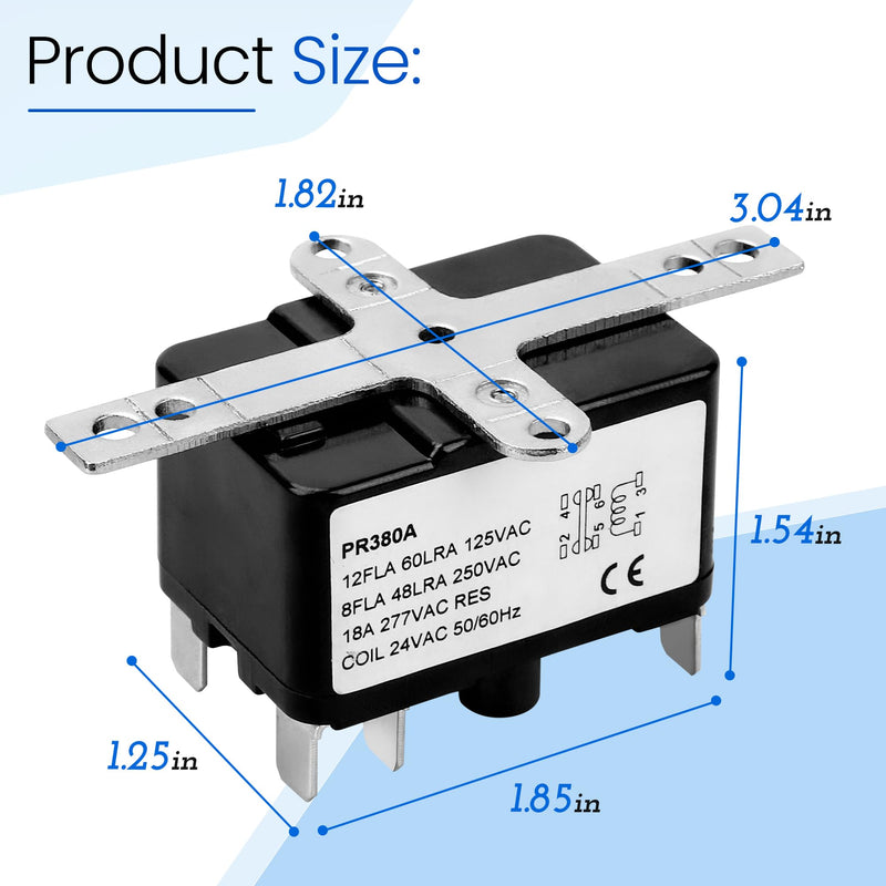 [Australia - AusPower] - APFR-380 90-980 24V AC Heavy-Duty Fan Relay – Single Pole SPST – Isolated AC Switch for HVAC blowers, humidifiers, Goodman blowers, Heat sequencers – Includes Universal Bracket（2 Pack） (2) 2 