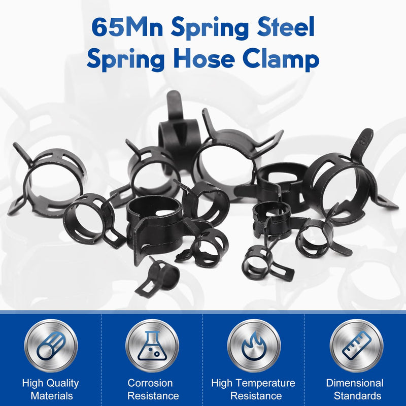 [Australia - AusPower] - MroMax 5Pcs 23mm ID Spring Band Hose Clamps, Fit 24.5-26.5mm OD Hose, Spring Hose Clip Fuel Line Silicone Vacuum Hose Pipe Clamp, Air Hose Tube Water Pipe Fasteners 5-Packs 