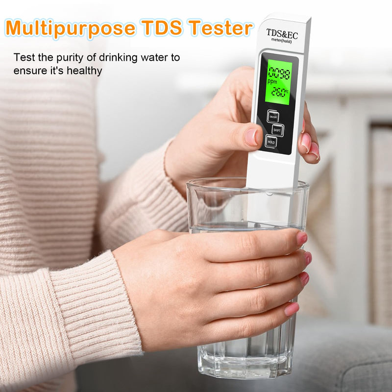 [Australia - AusPower] - TDS Meter Digital Water Tester, 2025 New Professional 3-in-1 TDS, Temperature and EC Meter (°C, °F) 0-9990 ppm, Ideal for Drinking Water, Aquariums, Hydroponics, RO/DI Systems & More 