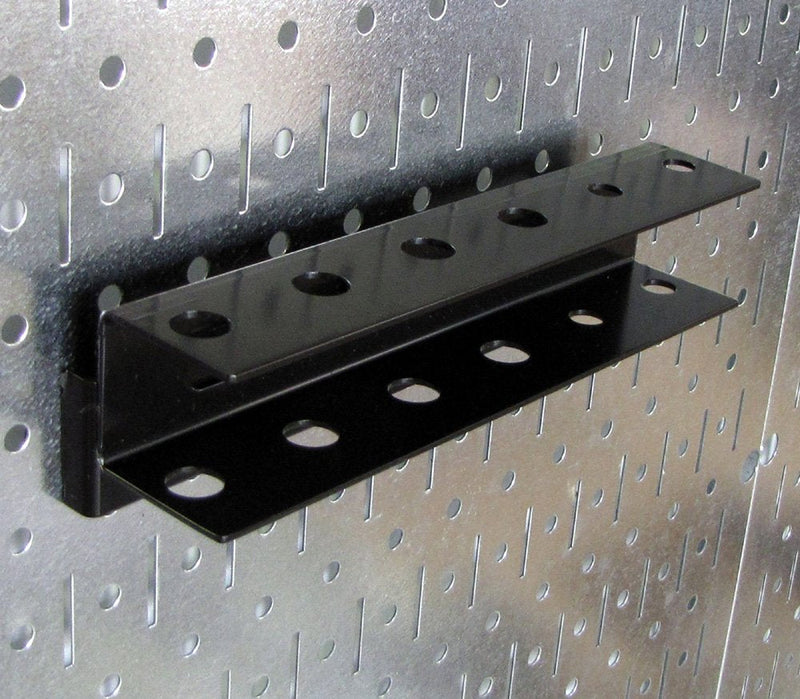 [Australia - AusPower] - Wall Control Screwdriver Holder Bracket Slotted Metal Pegboard Accessory Slotted Tool Board - Black 8in x 2in x 2in Hook 