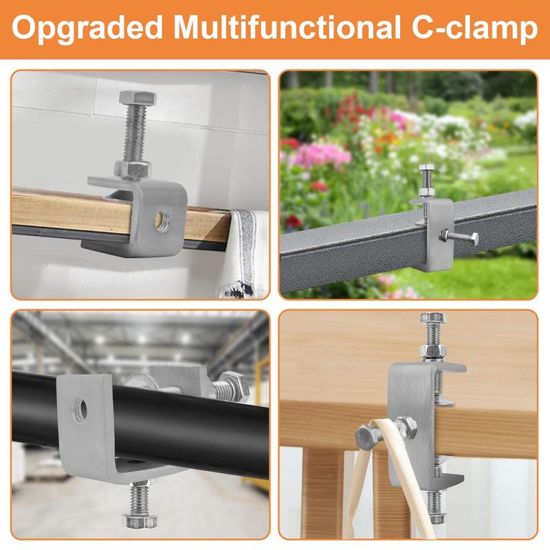 [Australia - AusPower] - 304 Stainless Steel C-Clamps,20mm Mini Tiger Clamps for Woodworking,C-Clamp 4 pack 20mm - 4 Pcs 