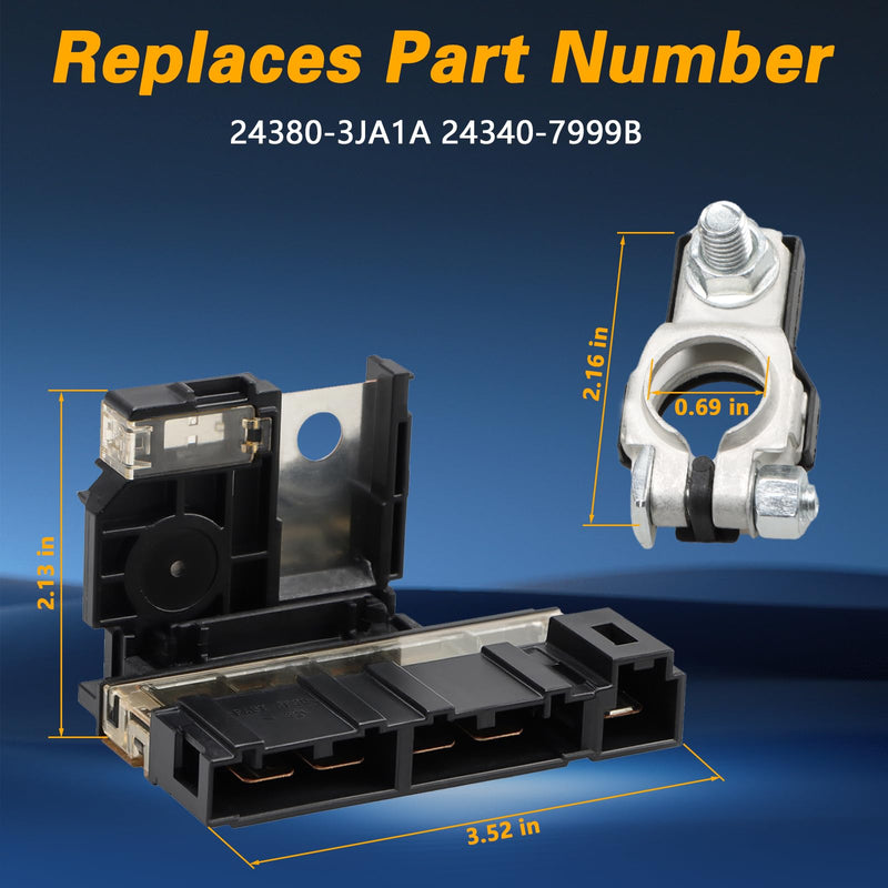 [Australia - AusPower] - EVRBUL Battery Fusible Link Holder Assembly and Terminal Kit Compatible with Nissan Maxima Murano Pathfinder Infiniti QX60, Battery Current Sensor Replace# 24380-3JA1A 
