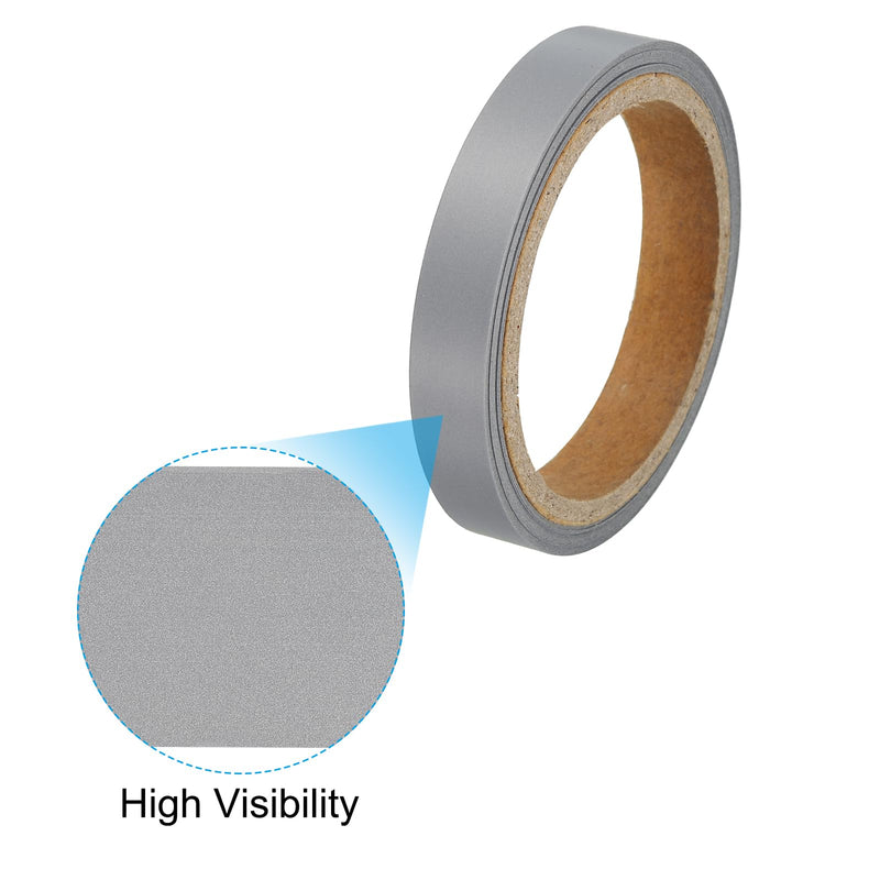 PATIKIL Reflective Tape, 0.4" x 16Ft Heat Transfer Vinyl Film Tape DIY Reflective High Visibility Tape for Clothing, Gray 0.4 Inch x 16 Feet