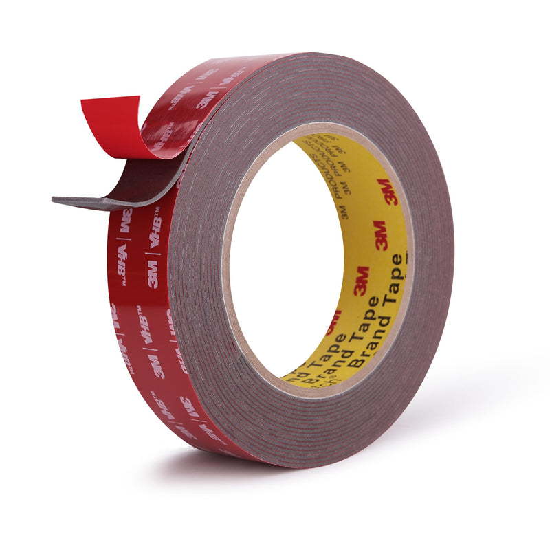 Double Sided Tape Heavy Duty Mounting Tape 1" x 18Ft Made of 3M 4611F Gray Strong Adhesive for Reliable Bonding Waterproof Foam Tape for Home Office Car Decorative Materials and Trims Grey