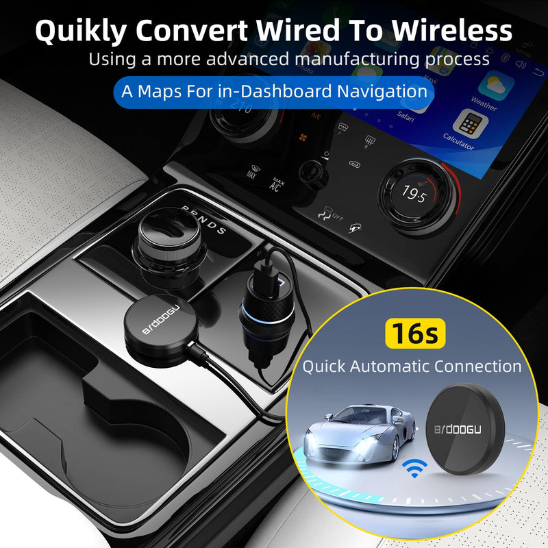 [Australia - AusPower] - CarPlay Wireless Adapter Compatible with iPhone iOS, Wireless Carplay 5.8GHz WiFi, Convert Wired to Wireless, Plug and Play, Online Update, for OEM Wired CarPlay Cars 