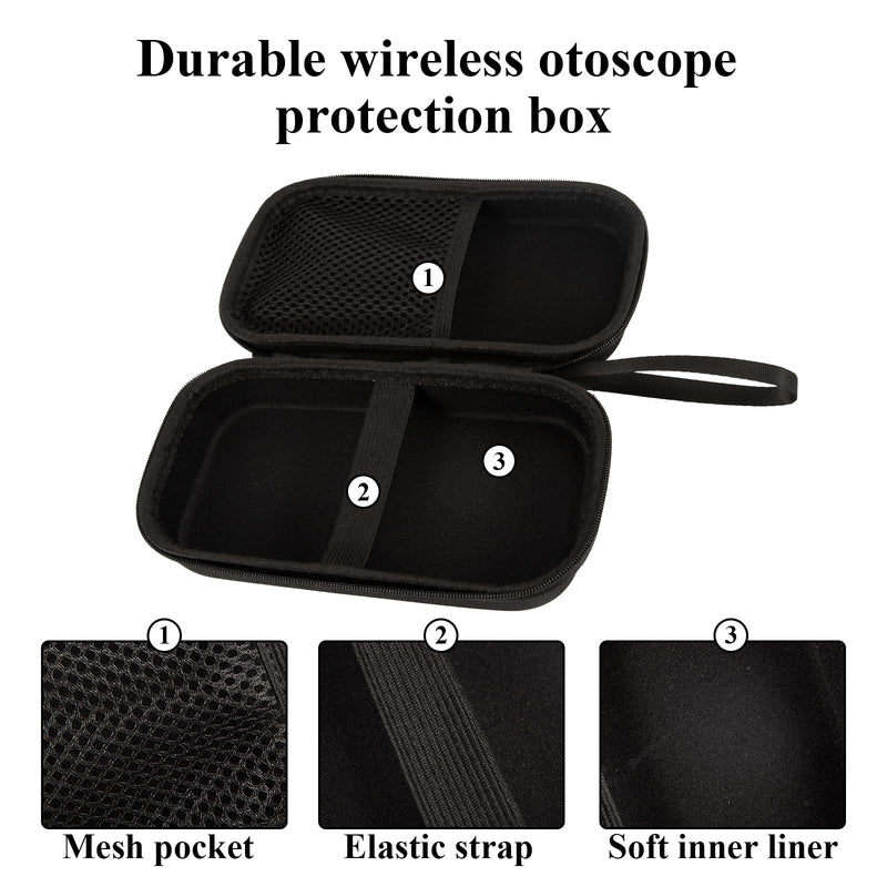 [Australia - AusPower] - Hard Carrying Case compatible with ScopeAround Wireless Otoscope，Dual View Ear Camera Storage Case for Travel-Black 