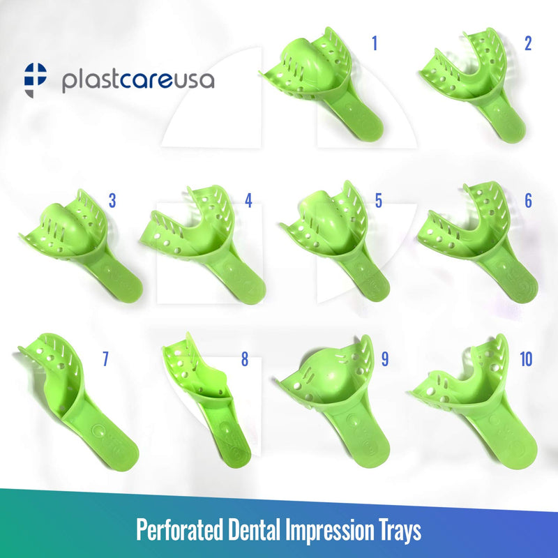[Australia - AusPower] - Dental Impression Trays Medium Upper - Autoclavable Perforated Impression Tray Set - Size Number 3 (Bag of 12) by PlastCare USA #3 