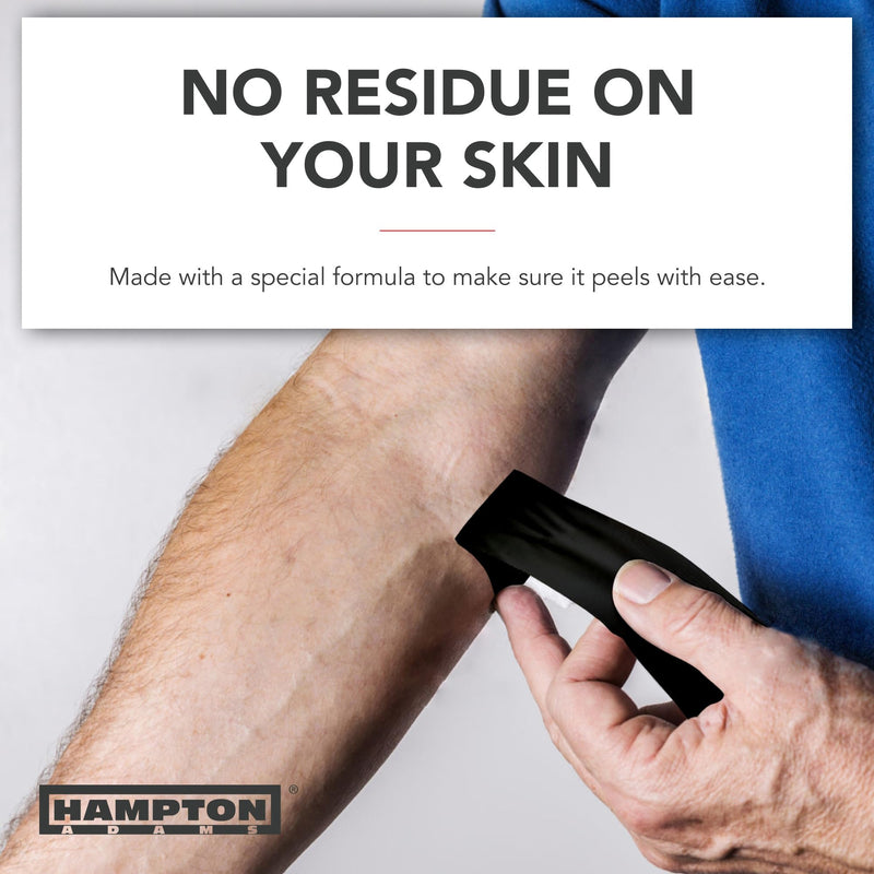 [Australia - AusPower] - Hampton Adams | As Seen on Shark Tank | Original Athletic Sports Tape (3-Pack) | 45ft Rolls | Very Strong Easy Tear NO Sticky Residue | Best Tape for Athlete & Trainers | Fingers Ankles Wrist 3 Count (Pack of 1) Black 