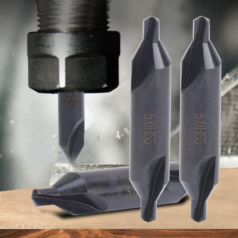 [Australia - AusPower] - 5 x 5 mm High-Speed Steel Centre Drill, Drilling Tool, Centring Drill, Special Machining Centre, All-Ground Spiral Positioning Centre Drill, Centre Drill 