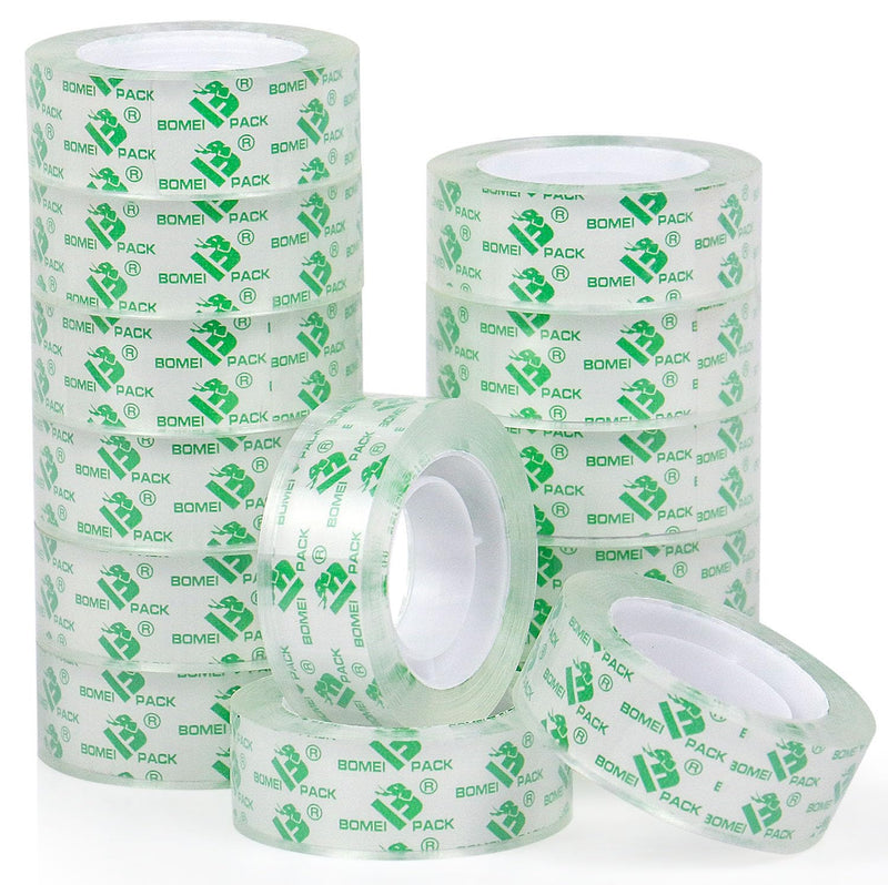 BOMEI PACK 14 Rolls Crystal Clear Tape Transparent Tape, Stationery Tape Refills Rolls for Dispenser, 3/4 in x 900 in,1 inch Core, Gift Wrapping Clear Tape Bulk for Office, School and Home